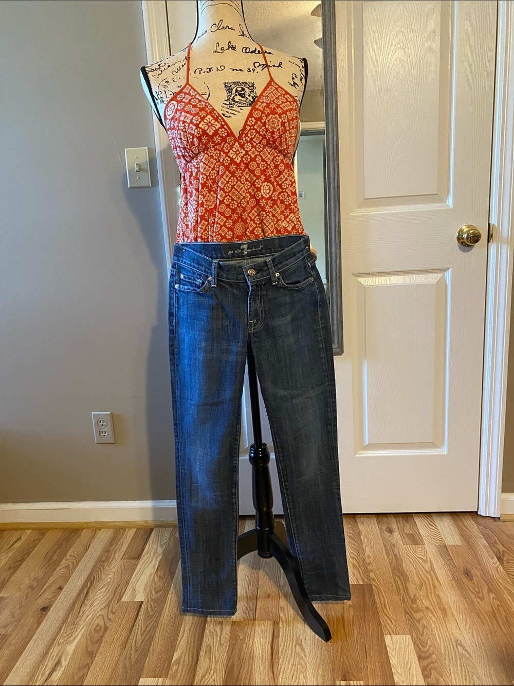 7 For All Mankind Dark Blue Skinny Jeans